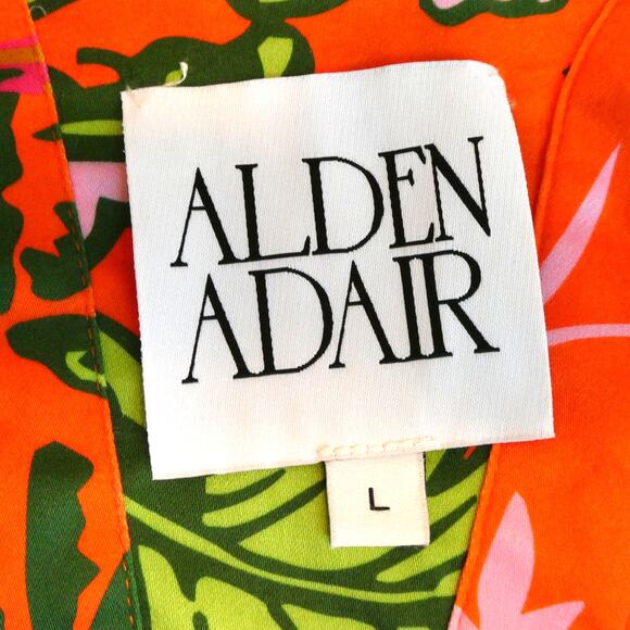 Alden Adair Midi Dress Diana in Jungle Cruise Tropical Flutter Sleeve Large - Picture 8 of 11
